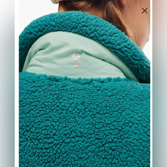 NWOT Free People Movement Courtside Faux Shearling Jacket in Botanical Combo - Picture 3 of 12